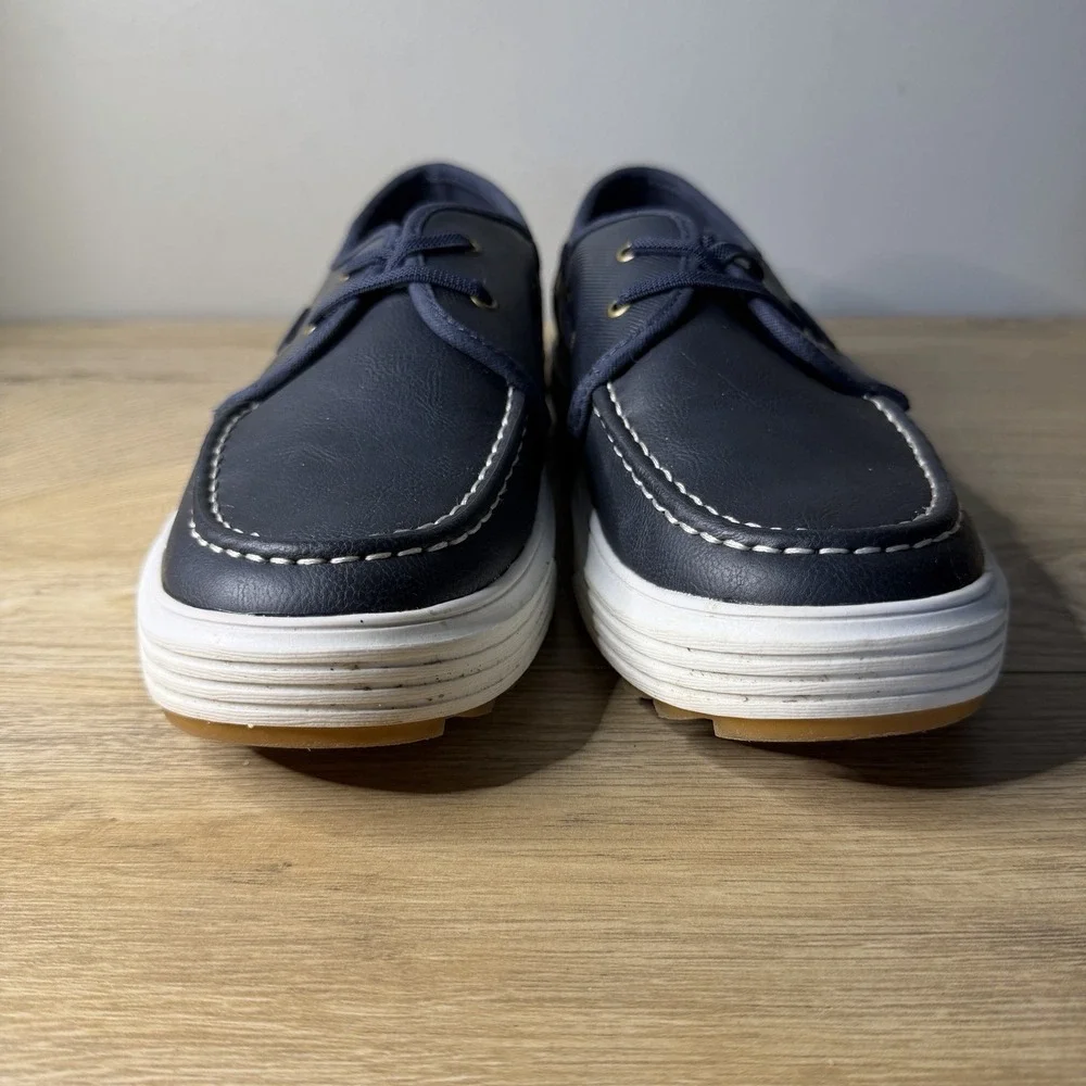Bruno Marc Boys Navy Blue Boat Shoes SBLS2336K Slip On Loafers Moc Toe Big Kid 5
